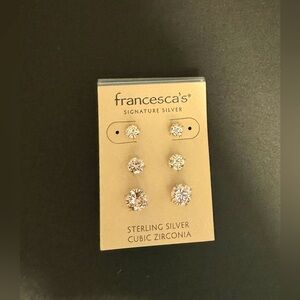 Sterling Silver Cubic Zirconia Earring Set